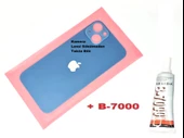 iPhone 13 Arka Pil Batarya Kapağı (CAM+B-7000) MAVİ - 1