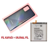 Samsung Galaxy A71 A715 Arka Pil Batarya Kapağı + PİL SİYAH - 1
