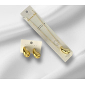 Kadın Bottega Gold Çelik Küpe+Kolye Seti - 2