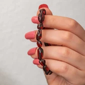 Lucky Life 925 Ayar Gumuss Yetişkin Damla Kehribar Bileklik - 3