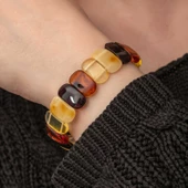 Lucky Life 925 Ayar Gumuss Yetişkin Damla Kehribar Bileklik - 4