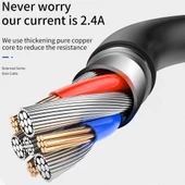 Joyroom S-M405 2.4A Lightning Şarj ve Data Kablosu PVC 2M Siyah thumbnail 3