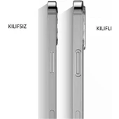 iPhone 13 Pro Kamera Korumalı Şeffaf Tıpalı Silikon Kılıf - 3