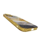 İphone 11 Marble Parlak Mermer Desenli Cam Kare Telefon Kılıfı thumbnail 5