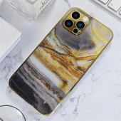 İphone 13 Pro Marble Case Mermer Desenli Cam Telefon Kılıfı thumbnail 2