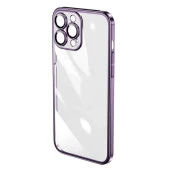 İphone 13 Pro Darbe Emici Şeffaf Kenarları Renkli Sert Lazer Lensli Kılıf thumbnail 5