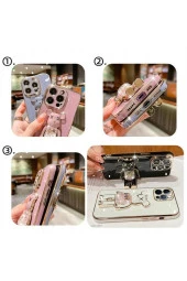 İphone 14 Plus Glossy Yumuşak Ayıcıklı Boncuklu Stantlı Kapak thumbnail 5