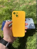 İphone 15 Uyumlu Parlak Premium Renkli Cam Telefon Kılıfı thumbnail 1