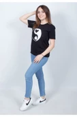 Sevgili Çift Kombini Unicex Baskılı Tişört Siyah thumbnail 3