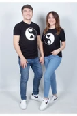 Sevgili Çift Kombini Unicex Baskılı Tişört Siyah thumbnail 1