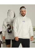Sevgili Kombini Çift Unisex Oversize Baskılı Sweatshirt Beyaz - 2