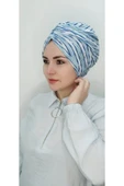 Kadın Tesettür Simli Büzgülü Trend Bone Su Mavisi thumbnail 3
