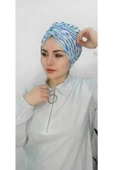 Kadın Tesettür Simli Büzgülü Trend Bone Su Mavisi thumbnail 1