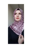 Kadın Çizgili Şal Gül Kurusu - 1