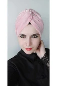 Kadın Tesettür Piliseli Düğüm Bone Pudra thumbnail 1