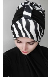 Kadın Atkılı Zebra Şapka Bone thumbnail 3