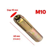 Çakma Çelik Dübel İç Dişli M10 mm Raf İskele Montaj Bağlantı Monte Zemin Tavan Beton Asma Aparat thumbnail 2