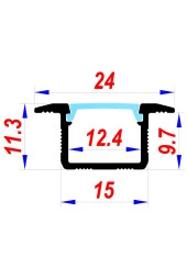 Ledesis Mutfak Dolabı ve Tezgah Altı Gömme LED Armatür 24V 6500K 100CM thumbnail 2