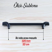 Duru 320 mm Siyah Metal Kulp Mobilya Çekmece Mutfak Dolabı Dolap Kapak Kulpları Kulbu Kulpu thumbnail 6