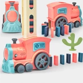 Minio Baby - Işıklı Sesli Domino Tren - Otomatik Domino Dizilimi - Eğitici Oyuncak - Pembe - 6