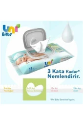 UNİ BABY Hassas Dokunuş Islak Mendil 12X52Li 6-12 Ay - 2