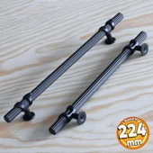 Emir 224 mm Siyah Metal Kulp Mobilya Çekmece Mutfak Dolap Dolabı Kapak Kulpu Kulpları Kulbu thumbnail 1