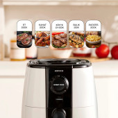 Karaca Smart Cook 60 Dakikaya Kadar Zaman Ayarlı Compact Airfryer Krem 2 Kişilik - 2
