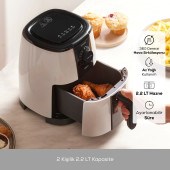 Karaca Smart Cook 60 Dakikaya Kadar Zaman Ayarlı Compact Airfryer Krem 2 Kişilik - 3