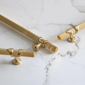 Emir 192 mm Gold Altın Metal Kulp Çekmece Mobilya Mutfak Dolap Kulpu Dolabı Kapak Kulpları Kulbu - 7