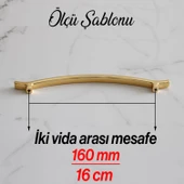 Merve (160 MM-16 CM) Gold Altın Metal Kulp Çekmece Mobilya Mutfak Dolap Kulpları Dolabı Kulbu Kulpu - 7