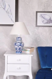 qdec Bleu Blanc Şah Vazo Abajur Turkuaz Lale Karanfil K.Beyaz - 2