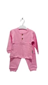 uğurböceğiçocuk Ahşap Düğmeli Alt Üst Takım Bebek Pijama Takım - 3