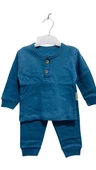 uğurböceğiçocuk Ahşap Düğmeli Alt Üst Takım Bebek Pijama Takım - 8