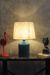 qdec Seramik Küp Vazo Abajur AçıkMavi - VectorTüy - 2