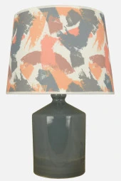 qdec Seramik Küp Vazo Abajur Gri - FırçaDesen - 1