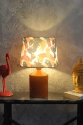 qdec Seramik Küp Vazo Abajur Hardal - FırçaDesen - 2