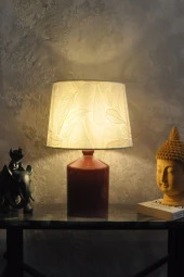 qdec Seramik Küp Vazo Abajur KahveKırmızı - VectorTüy - 2