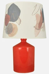 qdec Seramik Küp Vazo Abajur Kırmızı - Soyut - 1