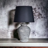 Qdec Vintage Seramik Abajur Rustik Modern Gri - Siyah - 2