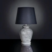 Qdec Vintage Seramik Abajur Rustik Modern Gri - Siyah - 3