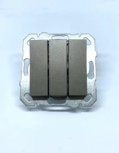 Makel Karea Füme Üçlü Anahtar Çerçevesiz thumbnail 1