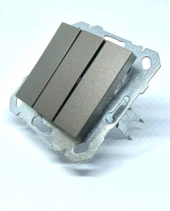 Makel Karea Füme Üçlü Anahtar Çerçevesiz thumbnail 2