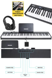 Midex Plx-100Bk Taşınabilir Dijital Piyano Tuş Hassasiyetli 88 Tuş Bluetooth Şarjlı - 2