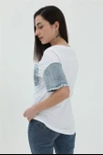 Kot Cepli T-shirt - Beyaz thumbnail 2