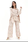 Zebra Desenli Alt Üst İkili Takım - Bej - 3