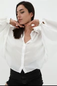 Yarasa Kol Gömlek - Ekru thumbnail 5