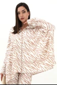Zebra Desenli Alt Üst İkili Takım - Bej - 2