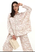 Zebra Desenli Alt Üst İkili Takım - Bej - 4