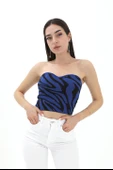 Zebra Desen Triko Crop - SaksMavisi thumbnail 1