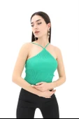 Boyundan Askılı Triko Atlet - Yeşil thumbnail 1
